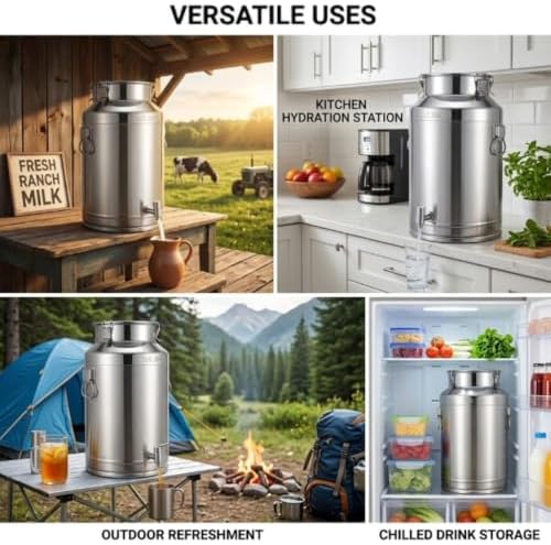 304 Stainless Steel Milk Can, 5-125L Beverage Dispenser Bucket with Spigot - Image 6