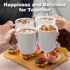 Large Ceramic Coffee Mugs Set of 6 16oz(475ml) Tea Cups Idea Gifts White - Image 5