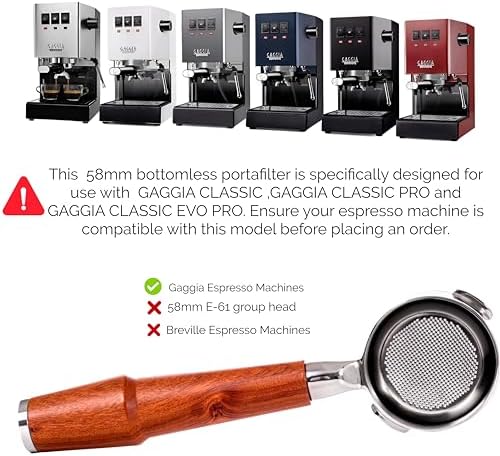 58mm Gaggia Compatible Espresso Machine Accessories Kit - Bottomless Portafilter,Calibrated Tamper, Distributor, Magnetic Dosing Funnel, and WDT Tool - Image 2