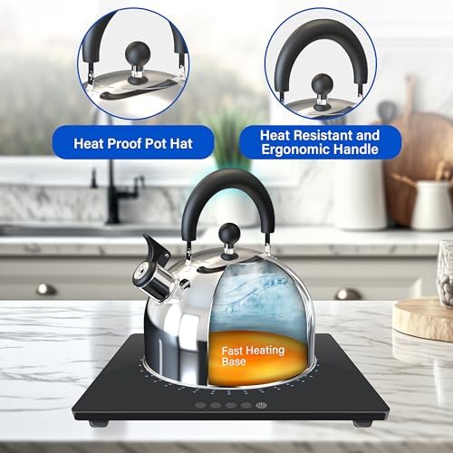 Whistling Stovetop Tea Kettle, 3.2 Quart Stainless Steel Teapot with Cool Touch Ergonomic Handle, Hot Water Fast to Boil, Silver - Image 6