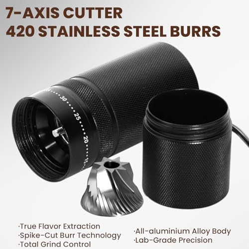Manual Coffee Grinder with 60 Adjustable Settings, Portable Hand Coffee Bean Mill with 28g Capacity, Stainless Steel Conical Burr Coffee Bean Grinder for French Press, Pour Ove,Gifts for Coffee Lovers - Image 6