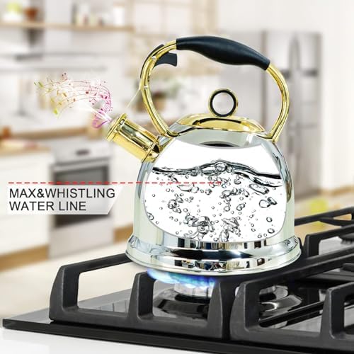 Tea Kettle for Stovetop, Food Grade Stainless Steel Water Kettle, Tea Pot for Home & Kitchen, 3.0 Qt - Image 2