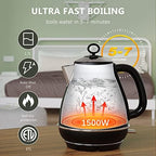 Evoloop 1.7L Electric Kettles, BPA Free Tea Kettle, Hot Water Boiler Heater, Stainless Steel Teapot, Auto Shut-Off & Boil-Dry Protection, 120V/1500W (Black) - Image 2