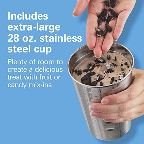 Hamilton Beach DrinkMaster Electric Drink Mixer, Retro Milkshake Maker & Milk Frother, 2 Speeds, Extra-Large 28 oz. Stainless Steel Cup, Classic Chrome (Pack of 2) - Image 3