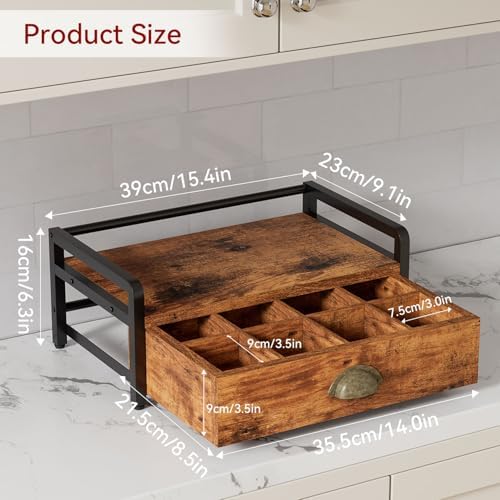 IBUYKE Tea Bag Organizer,Tea Box with Drawer,Brown TCJ004H - Image 5