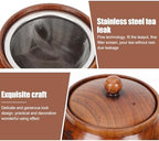 FOMIYES Wooden Tea Pot with Stainless Steel Strainer 1pcs Decorative Chinese Teapot Fine Mesh Filter for Loose Leaf Tea Brewing at Home - Image 3