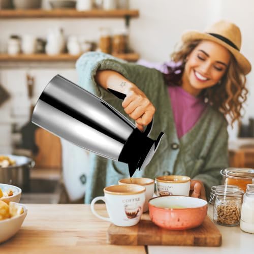 2 PCS 68 OZ Thermal Coffee Carafe Insulated Stainless Steel Pitcher - Image 2