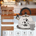 ARC 2 Quart Whistling White Tea Kettle with Magic Color Changing Design - Image 3