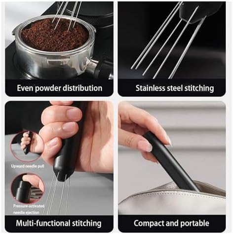 Retractable WDT Coffee Powder Stirring Needle Espresso Distribution Tool Tamper With Retractable Stainless Steel Needle - Image 5