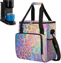 Gold Pink Leopard Print Coffee Maker Carring Bag Travel Carrying Storage Tote Bag Compatible with Keurig K-Mini or K-Mini Plus Portable Single Serve Coffee Brewer Case with Pockets for K-cup Pods by CFERSAN
