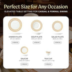 Joseph Sedgh Collection Golden Greek Key Bone China Dinnerware Set, 20-Piece - Image 5