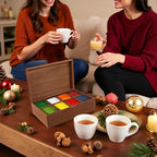 Acacia Wood Tea Bag Organizer Box – 8-Compartment Tea Storage Container Tea Caddy Holder with Removable Dividers – Rustic Tea Chest for Kitchen Counter, Coffee & Tea Station, Gifts - Image 7