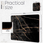 Set of 4 Heat Resistant Cork Placemats for Dining Table with Free Set of 4 Matching Drink Coasters Marble Design 16 x 12 Inches Cork Backed Hard Placemats (Black & Gold) - Image 7