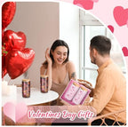 12 Pcs Valentine Gifts Glass Cups with Lids and Straws 16 oz Hearts Iced Coffee Cups Drinking Heart Women Ladies Wife Gift Valentines Day Galentines Party Supplies Wedding Birthday (Pink) - Image 4