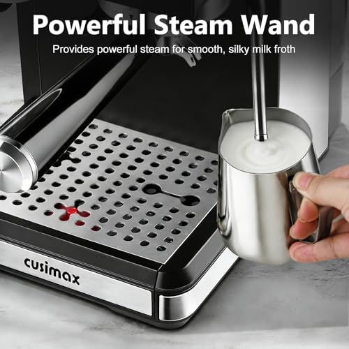 CUSIMAX Espresso Machine with Grinder, 20 Bar Professional Expresso Coffee Machines with Milk Frother Steam Wand, Espresso Maker with 60oz Removable Water Tank, Cappuccino & Latte Machine for Home - Image 6