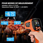 Infrared Thermometer Temperature Gun, -40℉-3632℉, High Temp Thermometer with Thermocouple Probe, Non-Contact 50:1 Pyrometer Dual Laser Thermometer Gun for Engine, Kiln, Forging, Industrial - Image 6