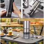 Portable Electric Coffee Grider with 40 Adjustable Levels Fine to Coarse Setting, Ceramic Conical Burr, for Home, Office, Travel, Camping, 1800mAH Rechargeable (silver, stainless steel burr) - Image 5