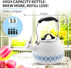 Chantal 1.8 quart Oolong Enamel on Steel Whistling Tea Kettle (Talavera) - Image 4