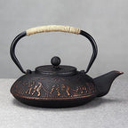 Cast Iron Teapot 1100ML Retro Elephant Japanese Style Classic Cast Iron Tea Kettle Elegant Color&Wonderful Workmanship Durable Construction for Ornament Gift Collection(Size:1100ml) - Image 6