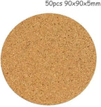 50/100Pcs Cup Mat Natural Cork Coasters Placemats for Table Kitchen Accessories Round Coffee Tea Cup Mats Desktop Decoration Placemats for Dining Table(50pcs-90x90x5mm) - Image 2