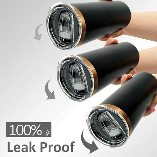20 oz Skinny Tumblers Bulk with Lids and Straws Black,4 pack - Image 3