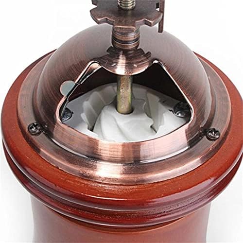 Coffee Grinder Manual Hand Crank Burr Mill Bean Grinder Nut Grinder with Wooden Base Metal Construction Easy Suitable for - Image 2