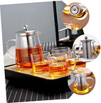 Glass Flower Teapot Stainless Steel Kettle Japanese Tea Pots Dispensing Stainless Steel Tea Infuser Glass Teapot for Stovetop Infuser Teapot Floral Tea Strainer Tea Filte,Transport-13X9X8.5CM - Image 2