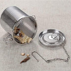 Stainless Steel Brine Cage Filter Screen, Spice Flavoring Filter Screen with Extended Chain Hook, Used for Brewing Loose Leaf Tea, Spices and Condiments,10cm - Image 6
