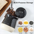 Ceramic Food Storage Jar,Coffee Canister for Countertop with Lids Airtight,Large Flour,Spices,Beans,Rice and Candies Containers for Kitchen and Home,Farmhouse Kitchen Decor,35 OZ Black - Image 3