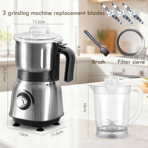 Mixer Grinder For Kitchen - Dry Grinding Cup For Grinding Spices, Nuts, Grains, And Coffee. Comes With A 750ml Fruit Juicer Cup. (Black+cup) - Image 3