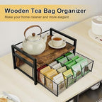 Tea Bag Organizer Wood Tea Organizer with 8 Compartments Storage Chests Tea Station Chest Display Container Box for Countertop Kitchen - Image 6