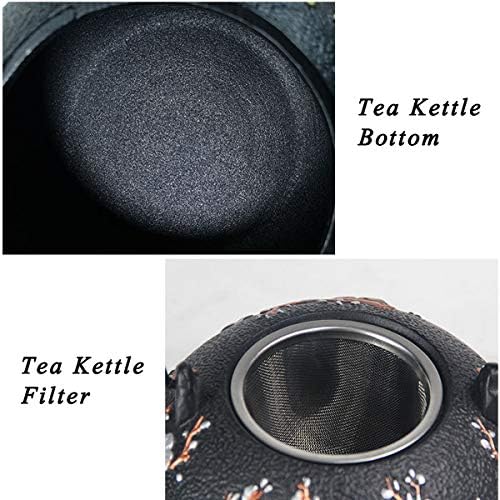 tetsubin Cast iron Tea Kettle workshop Healthy japanese Tea pot with Stainless Steel Infuser（40 oz） - Image 6