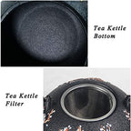 tetsubin Cast iron Tea Kettle workshop Healthy japanese Tea pot with Stainless Steel Infuser（40 oz） - Image 6