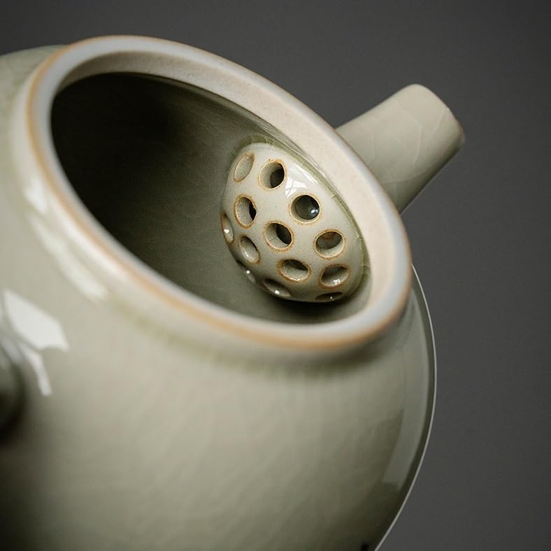 Tea Pots For Loose Tea Old Pottery Clay Retro Teapot For Tea Making Household Ceramic Kung Fu Tea Set Handmade Ice Crack Glaze Small Filter Teapot Tea Infuser Pot - Image 4
