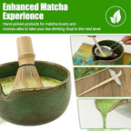7 Pcs Matcha Whisk Set for Beginners Elegant Bamboo Japanese Matcha Tea Making Kit with Whisk Holder Scoop Sifter for Tea Lover(Military Green) - Image 3
