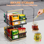 Tea Bag Organizer, 2-Tier 360° Rotating Tea Bag Holder Organizer, 8-Baskets Tea Holder Accessories Holds 120+ Tea Bags, Gift for Decor Kitchen, Cabinet, Bar Countertop Storage - Image 3