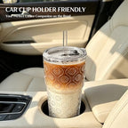 INSETLAN 20 oz Iced Coffee Cups with Lids and Straw, Set of 4 Glass Tumbler - Image 5