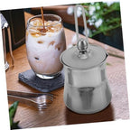 Stainless Steel Milk Frothing Pitcher with Lid 550ml, Metal Milk Frother Cup with Handle for Latte Art, Cappuccino, Espresso Accessories for Home, Office, and Outdoor Use - Image 7