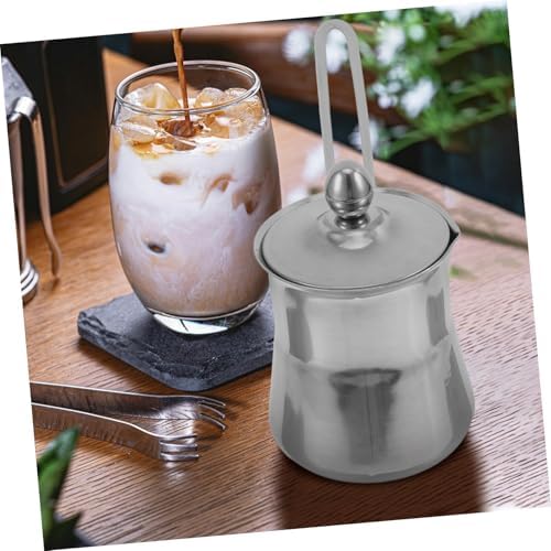 Stainless Steel Milk Frothing Pitcher with Lid 550ml, Metal Milk Frother Cup with Handle for Latte Art, Cappuccino, Espresso Accessories for Home, Office, and Outdoor Use - Image 7