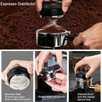 6 PCS Espresso Tools Set,Espresso Tamper,Coffee Distributor,Puck Screen,Dosing Funnel,Coffee Brush And WDT Tool,Espresso Accessories Kit Barista Tools (Black, 58mm) - Image 4