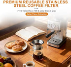 Kalita Wave 185 & Oxo 8 Cup Coffee Filter, Reusable Stainless Steel - Image 3