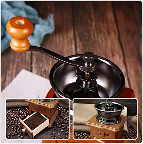 Manual Coffee Bean Grinder Style Hand Crank Portable Burr Mill Grain Mill Decorative Hand Bean Ceramic Core for Home Use - Image 5
