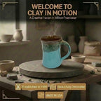 Clay in Motion Handmade Ceramic Mug 24 oz, Large Coffee Mug, Hand Painted Stoneware, Dishwasher Microwave & Oven Safe, Lead-Free, Made in USA Since 1981 (Ocean Tide) - Image 5