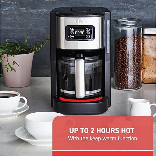 T-fal Element Plastic and Stainless Steel Drip Coffee Machine 12 Cup Programmable, Reusable filter, Pause and Brew, Glass Carafe 1000 watts Coffer Maker, Filter machine, Cold Brew, Black - Image 7