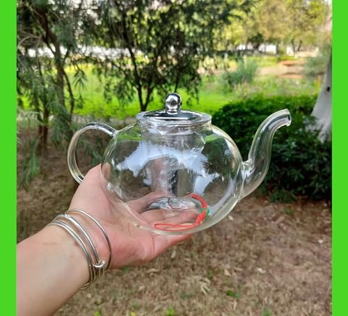 (40 oz/ 1200 ml) Glass Teapot with Removable Stainless Steel Infuser,Borosilicate Glass Teapots,Tea Kettle,Stovetop Safe & Electric Stove Safe,BPA Free,Blooming and Loose Leaf Tea Maker, Clear - Image 5