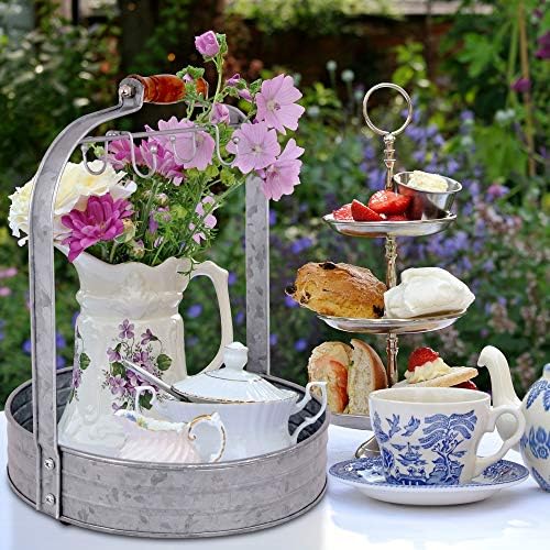 Autumn Alley Rustic Farmhouse Galvanized Coffee Mug Rack Organizer for Kitchen Counter | Mug Tree with Cup Hooks and Basket for Storage of k cups and Accessories | Perfect for Coffee Bar - Image 3