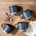 GBhome 12 OZ Stackable Coffee Mugs Set of 4, Ceramic Coffee Cups Set - Image 2
