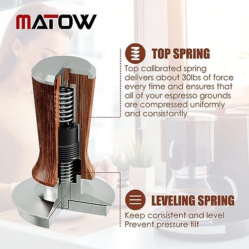 MATOW Spring Loaded Espresso Hand Tamper Fits Breville 54mm Portafilter - Image 2