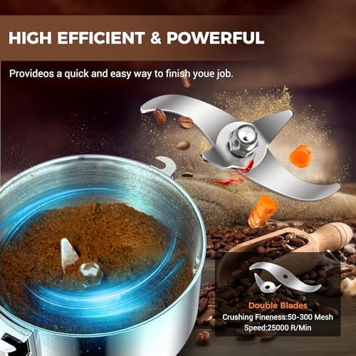 LEEVOT Grain Mill 150g Commercial Spice Grinder Electric 650W Stainless Steel Pulverizer Dry Grinder for Grinding Wheat, Oats, Corn, Pepper, and Coffee Beans – Grinders for Kitchen. - Image 2