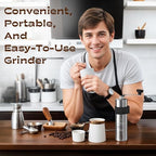 Manual Coffee Grinder - 18 Adjustable Settings, Stainless Steel Conical Burr Coffee Bean Grinder, Portable, Durable & Travel Friendly - With Silicone Sleeve by KOKOBEAN - Image 7